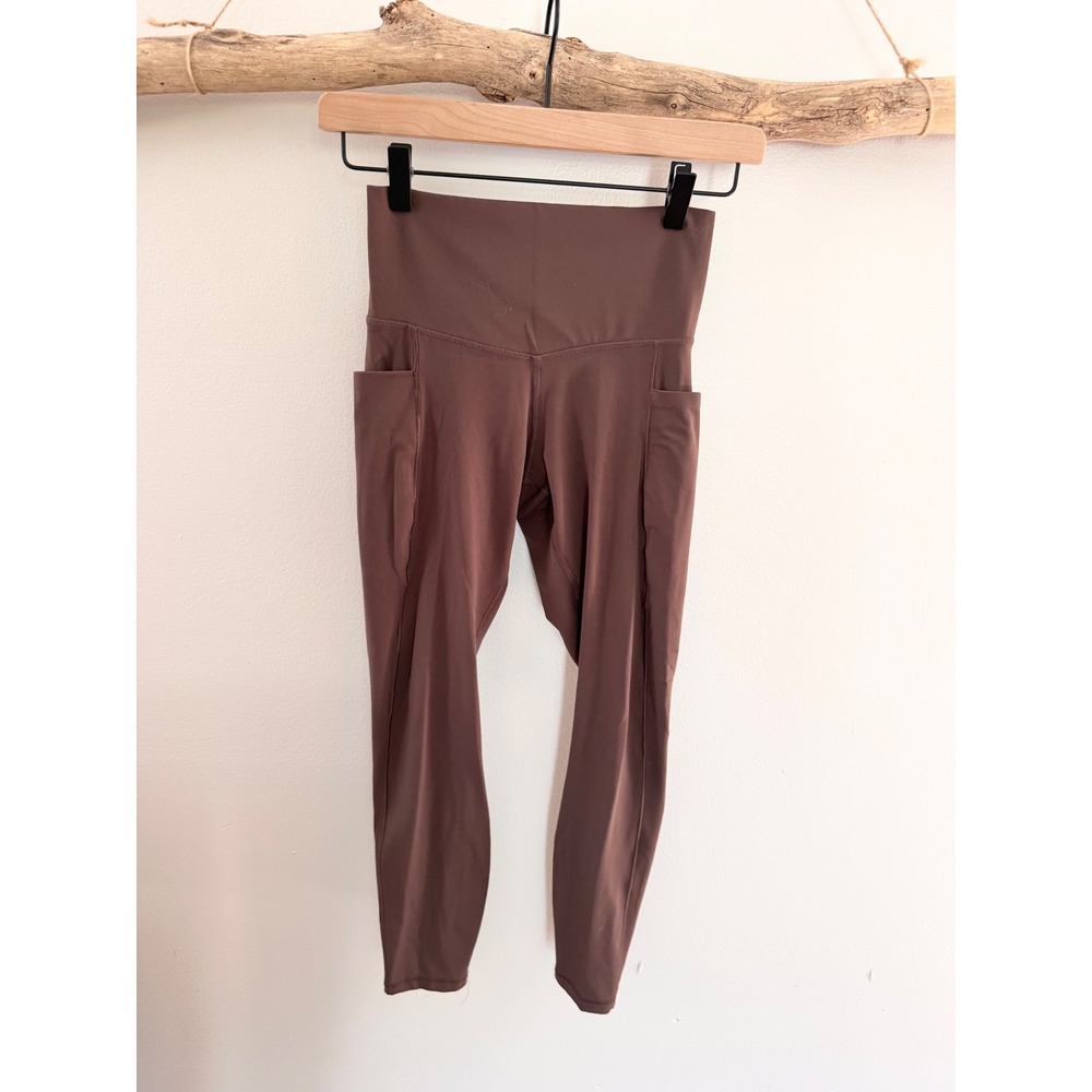 Member's Mark Everyday‎ Fashion Leggings Brown High Waist Pockets Small